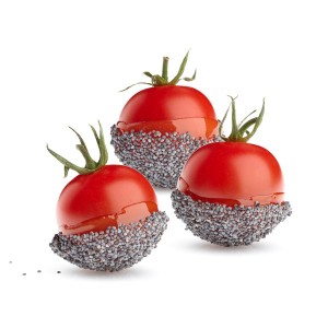 Tomato d'amour with poppy seeds