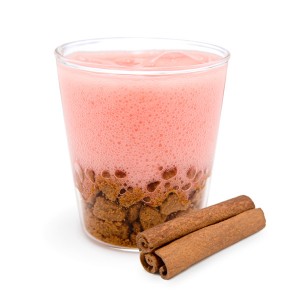 Red berry foam and spéculoos