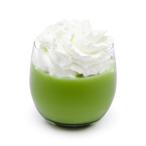 Cappuccino peas, bacon flavoured whipped cream